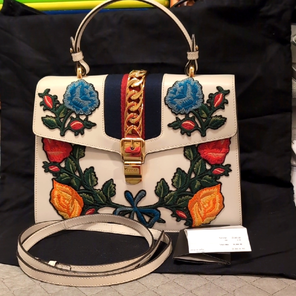 Gucci Sylvie Rose Two Way Handbag